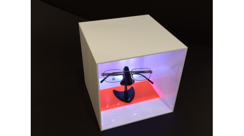 AC5200W - White Acrylic 5 Sided Display Cube - 20cm