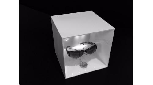 AC5200W - White Acrylic 5 Sided Display Cube - 20cm