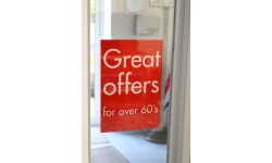 SBA408 A4 Window Banner - Great Offers for Over 60's