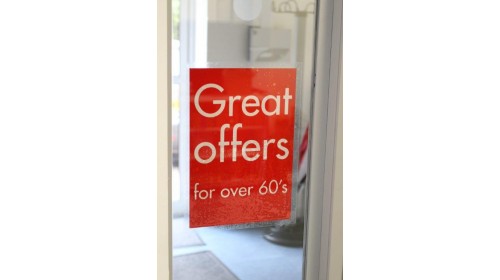 SBA408 A4 Window Banner - Great Offers for Over 60's