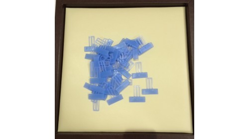 OPT118 Single Piece Slide on Plastic Label Carrier - 15mm arms -  Mid Blue