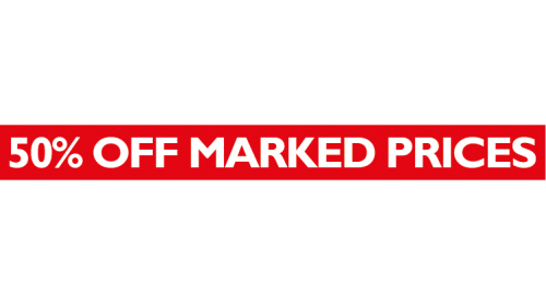SCB12 '50% OFF MARKED PRICES' Sale Banner