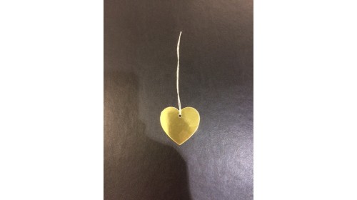 TG6 - Metallic Gold Heart Strung Gift Tag 48mm