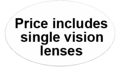CL101 - Price includes single vision lenses, black on clear, self cling labels