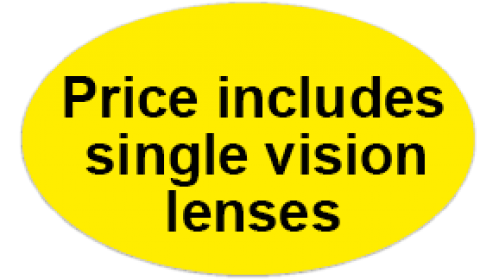 CL102- Price includes single vision lenses, black on yellow, self cling labels