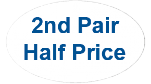 CL103 - 2nd Pair Half Price, blue on white, self cling labels