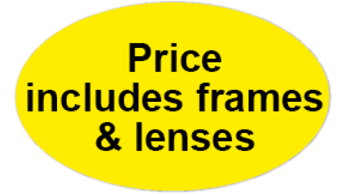 CL122 - Price includes frames & lenses black on yellow, self cling labels.