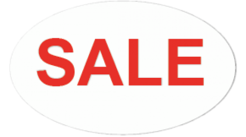 CL41- SALE, red on clear self cling labels