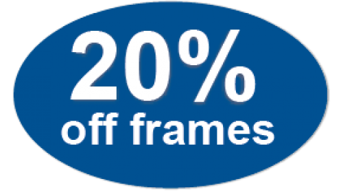 OP48 - 20% off frames white on dark blue