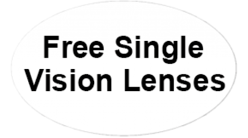 CL507 - Free Single Vision Lenses, black on white self cling labels.