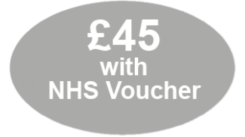 CL56 - £45 with NHS Voucher, white on grey self cling labels.