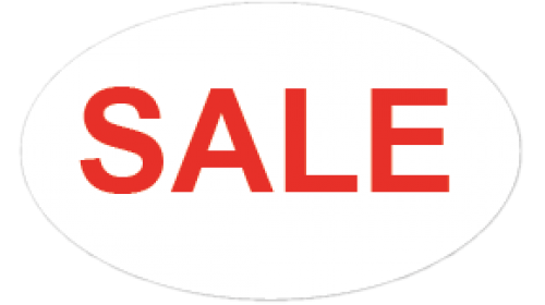 CL6 - SALE, red on white self cling labels