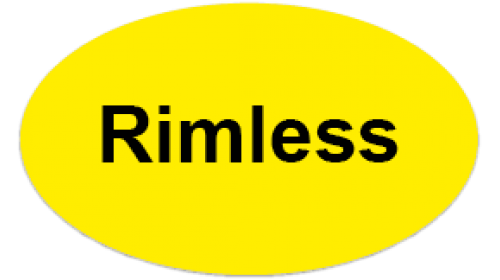 OP81 - Rimless, black on yellow.