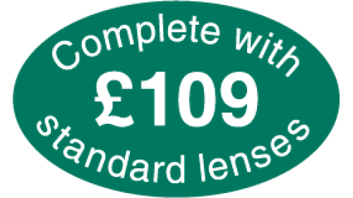 SL109 - Complete with standard lenses £109, white on green.