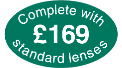 SL169 - Complete with standard lenses £169, white on green.