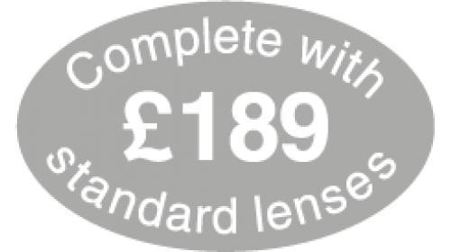 SL189 - Complete with standard lenses £189, white on grey.