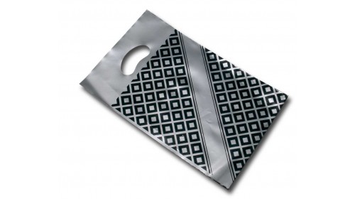 3334 - Carrier Bags, silver and black - 145 x 230mm