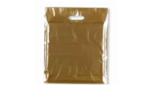 GPC84765 Classic Gold Plastic Carrier Bag 250mm x 300mm x 60mm