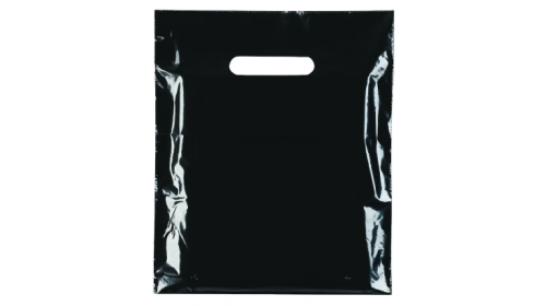GPC85136 Classic Black Plastic Carrier Bag 250mm x 300mm x 60mm