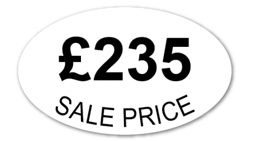 OV34 - Black on White Price Ticket Sale Price