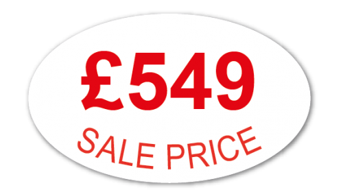 OV35 - Red on White Price Ticket Sale Price
