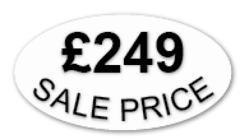 OV40 - Black on Clear Price Ticket Sale Price