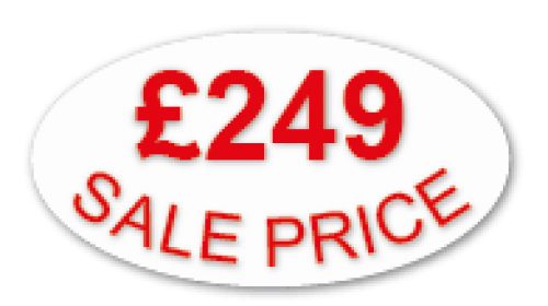 OV41 - Red on Clear Price Ticket Sale Price
