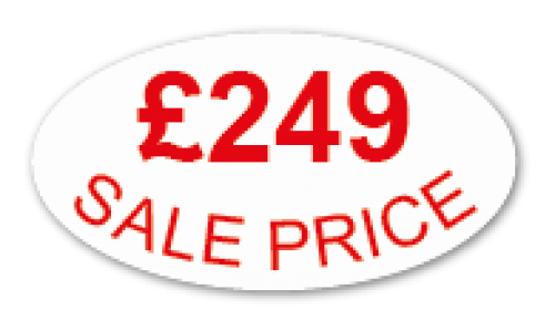 OV43 - Red on White Price Ticket Sale Price