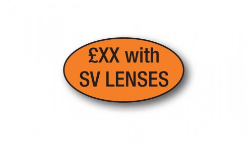 SV2 Black on Orange 'with SV LENSES' Price Ticket