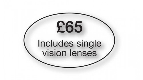 SV1 Black, White or Red Price on Clear 'Includes single vision lenses' Ticket