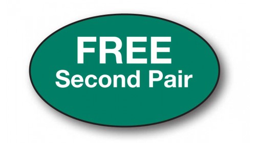 CL3 - FREE Second Pair, white on green self cling labels.