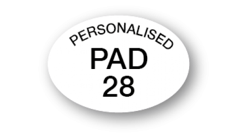 H107 Personalised Pad Numbers 30mm x 20mm Oval